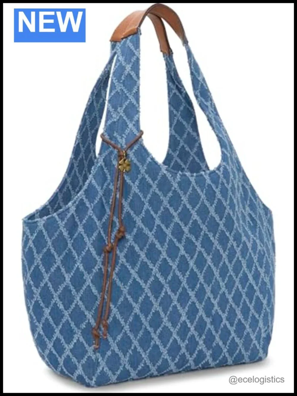 Floral Tote Bag Cotton Shoulder Bag with Magnetic Closure